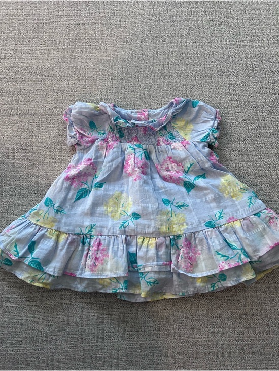 Janie and Jack Other - Janie and Jack Light Blue Smocked Floral Dress with Pink Accents. Size 3-6M